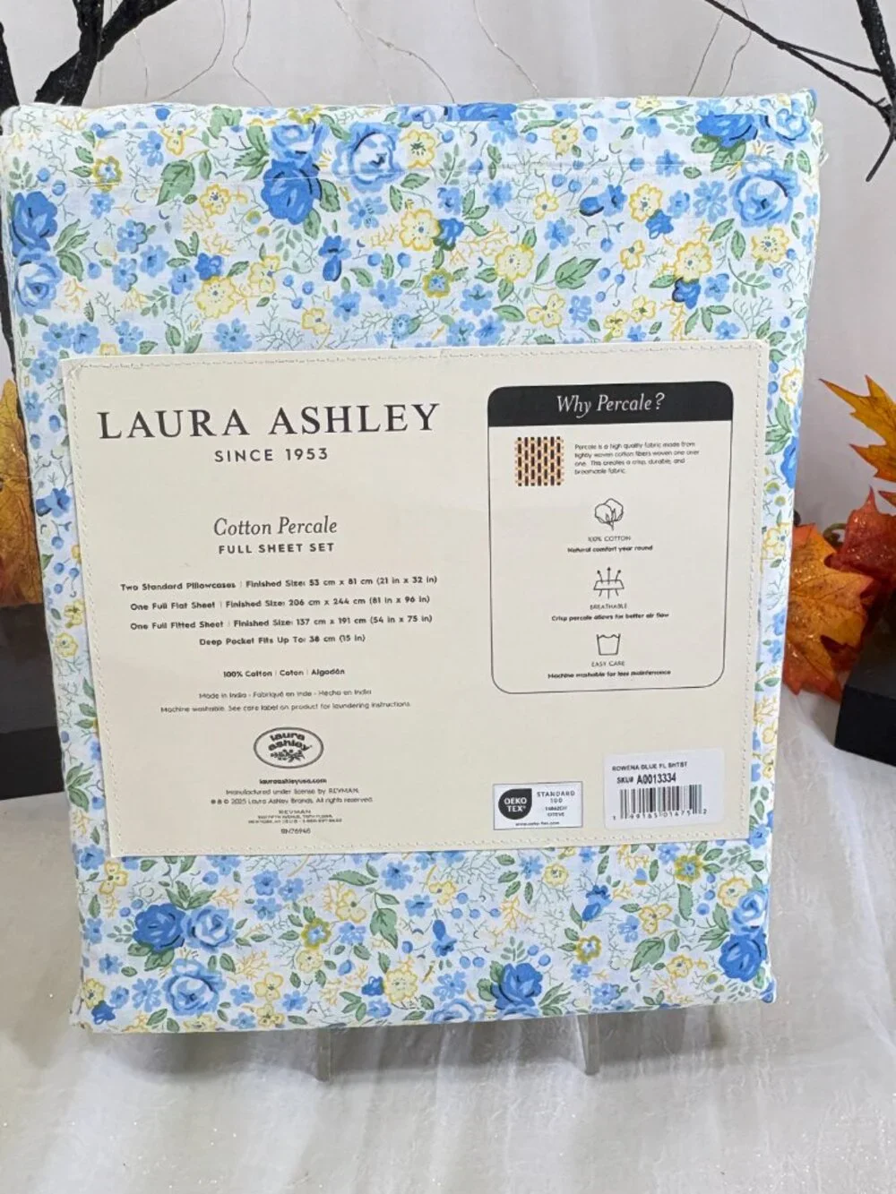 Laura Ashley Rowena Cotton FULL Sheet Set 4pc Cottage Farmhouse Chic Floral New